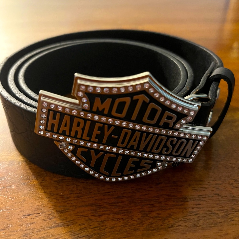 Women’s Harley-Davison Rhinestone Buckle Belt